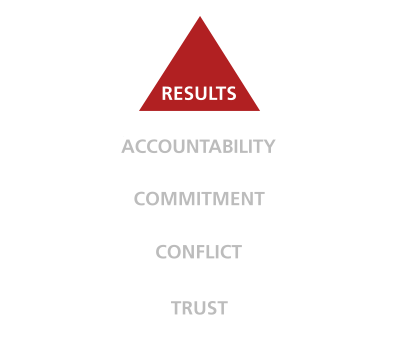 triangle-results five behaviors of a cohesive team triangle results disc partners