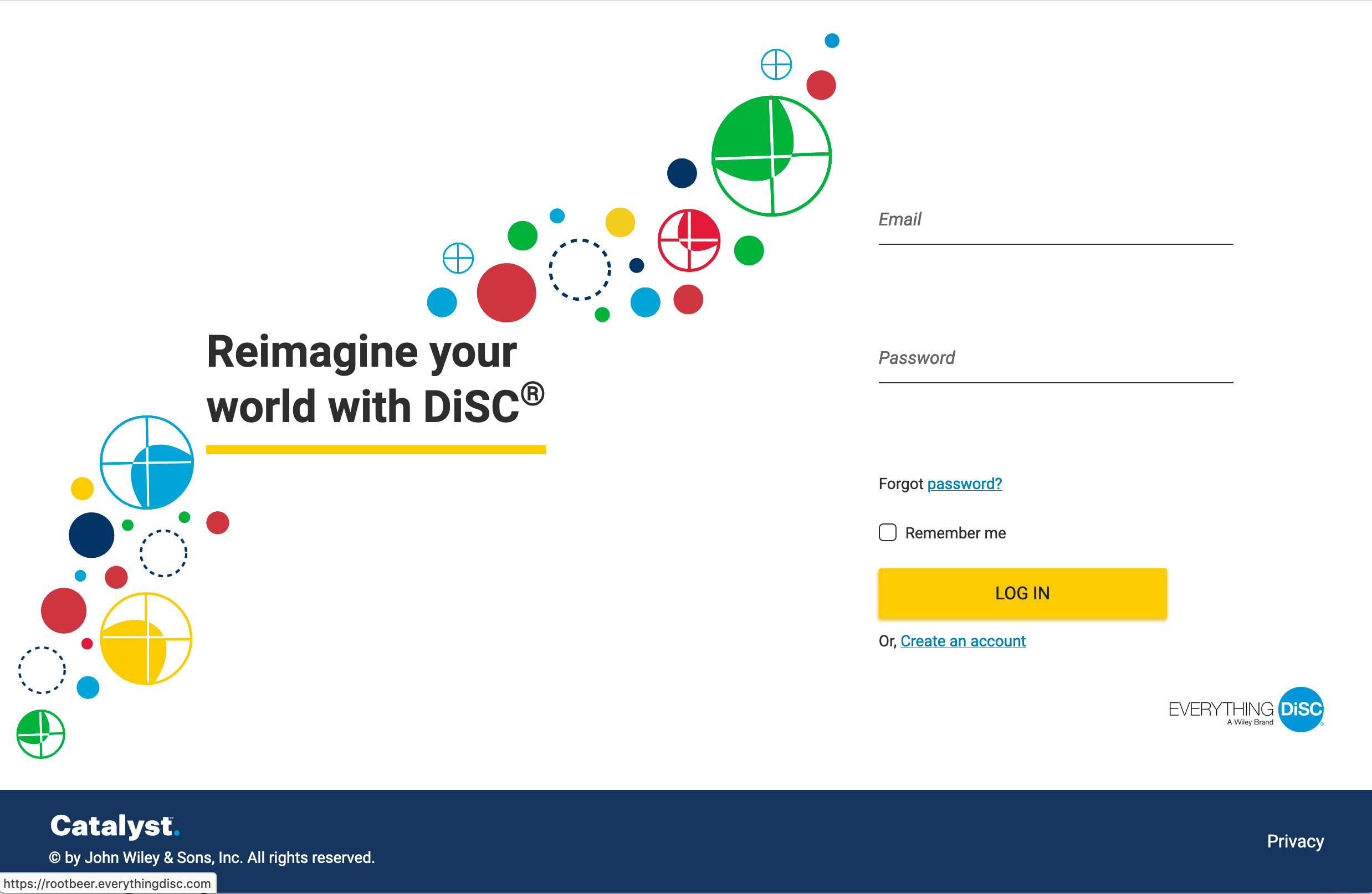 Catalyst login screen disc partners